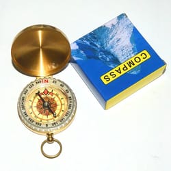 vintage brass pocket compass luminous outdoor hiking navigation tool with cover
