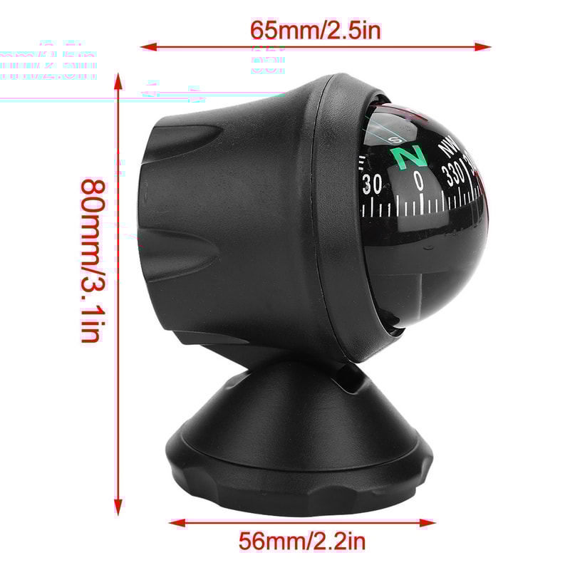 Waterproof Car Compass Ball with Suction Mount for Accurate Navigation