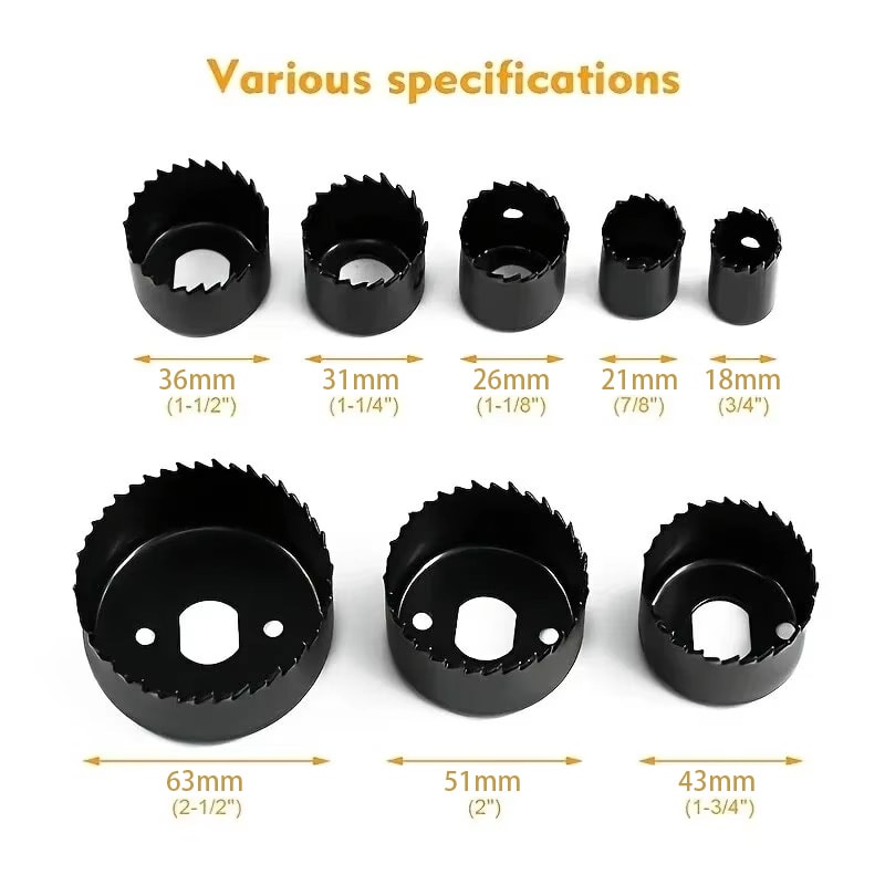 High Precision Hole Saw Kit for Wood PVC Plastic Cutting