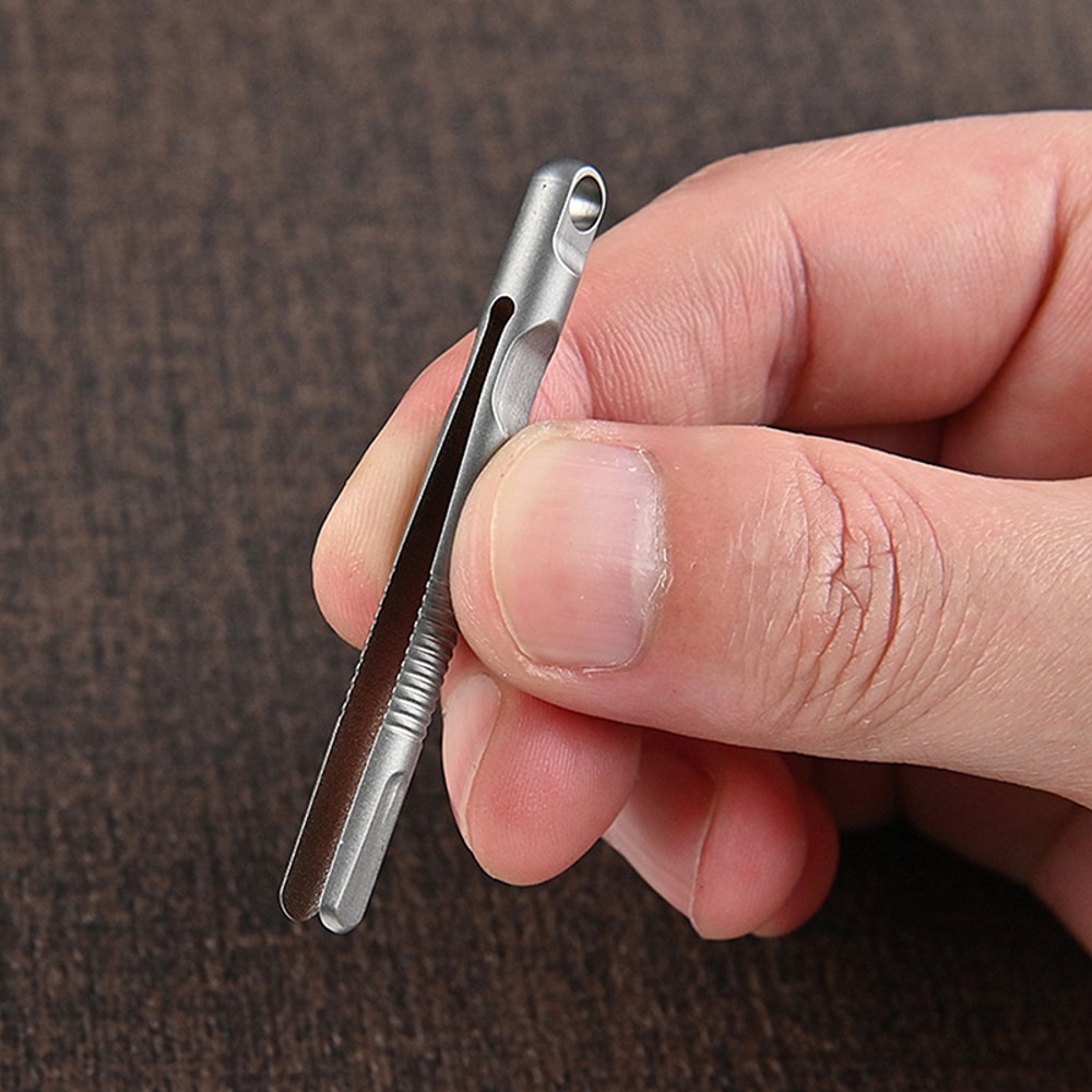 Portable Titanium Tweezers Keychain Clip Durable Mini Precision Tool for Outdoor and EDC Use