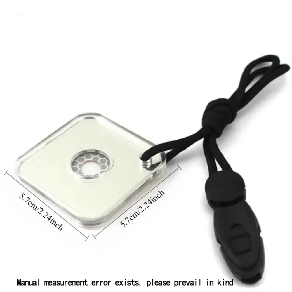 Survival Signal Mirror with Compass Thermometer Carabiner for Hiking Camping Emergency Kit
