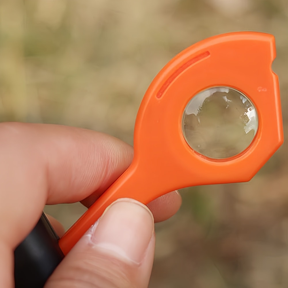 Emergency Survival Whistle with Compass Thermometer Carabiner Keychain