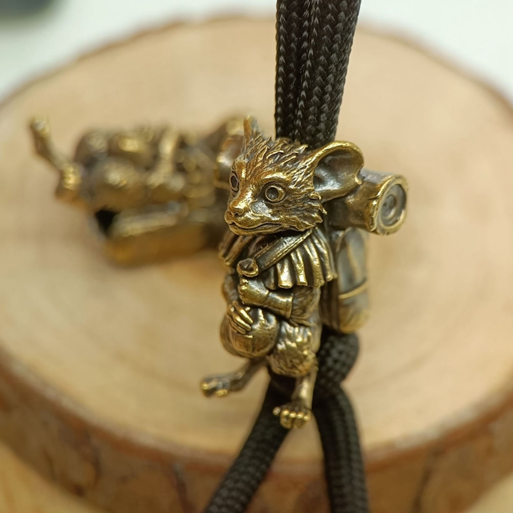 Brass Rat EDC Bead for Paracord Lanyard Knife Keychain Pendant