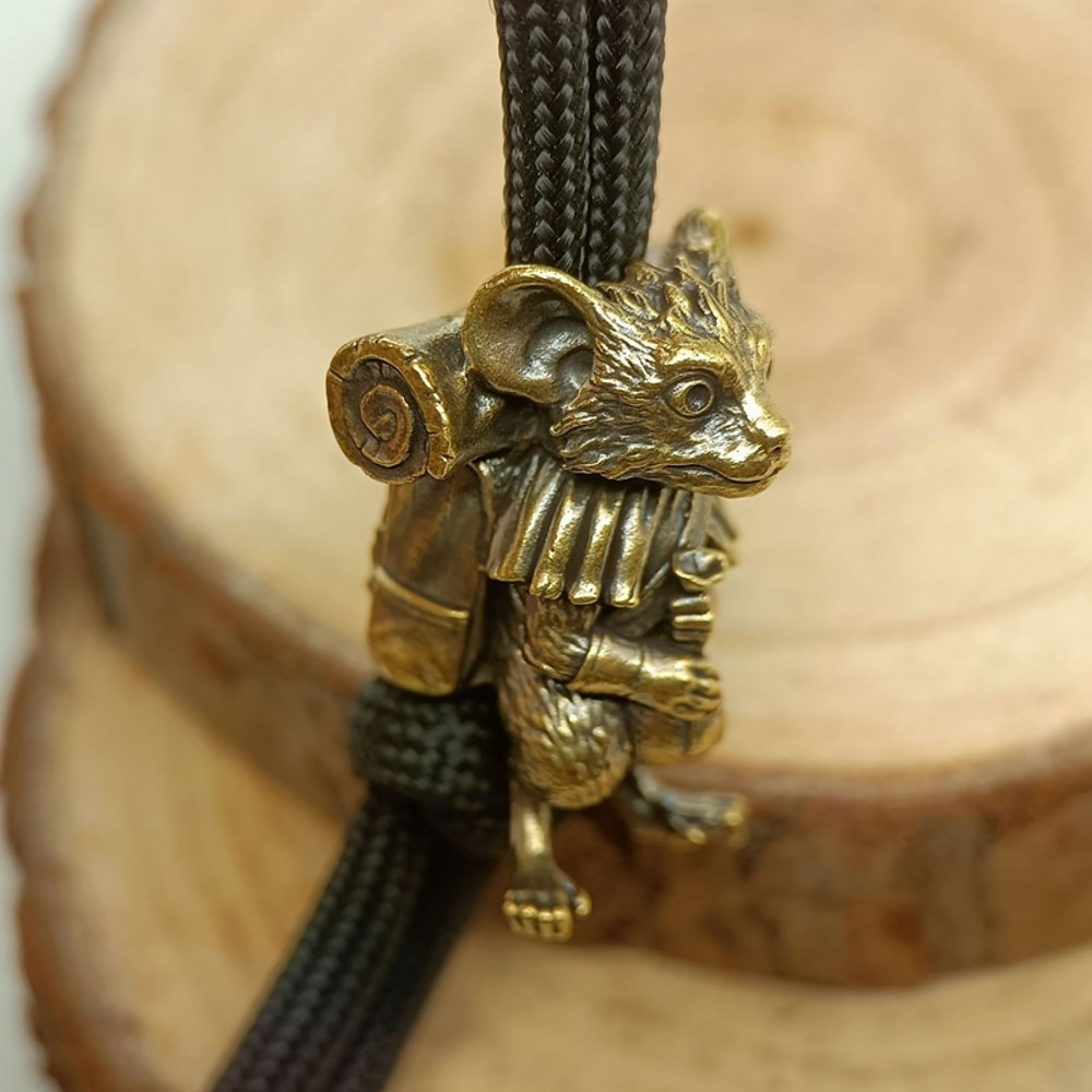 Brass Rat EDC Bead for Paracord Lanyard Knife Keychain Pendant
