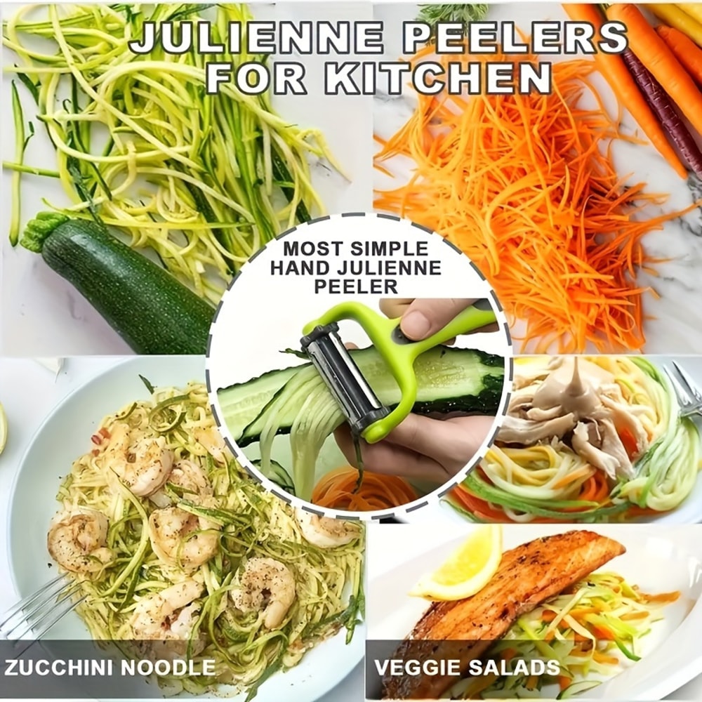 Rotary Vegetable Peeler and Julienne Slicer Kitchen Tool