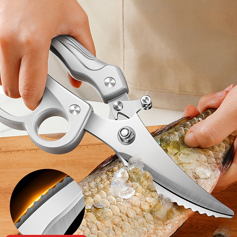 High-Precision Kitchen Shears for Bones and Seafood with Ergonomic Grip