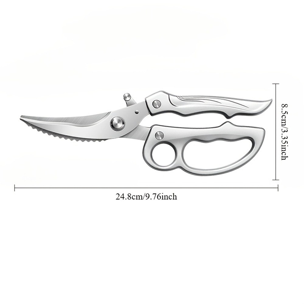 High-Precision Kitchen Shears for Bones and Seafood with Ergonomic Grip