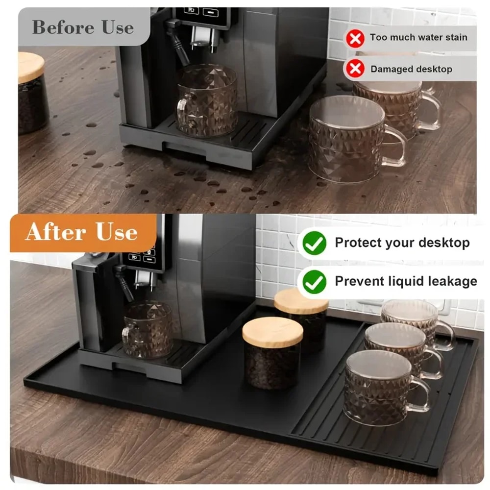 Silicone Coffee Mat Non Slip Espresso Machine Mat Heat Resistant Coffee Bar Protector