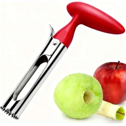 stainless steel apple corer tool with comfortable grip easy fruit core remover