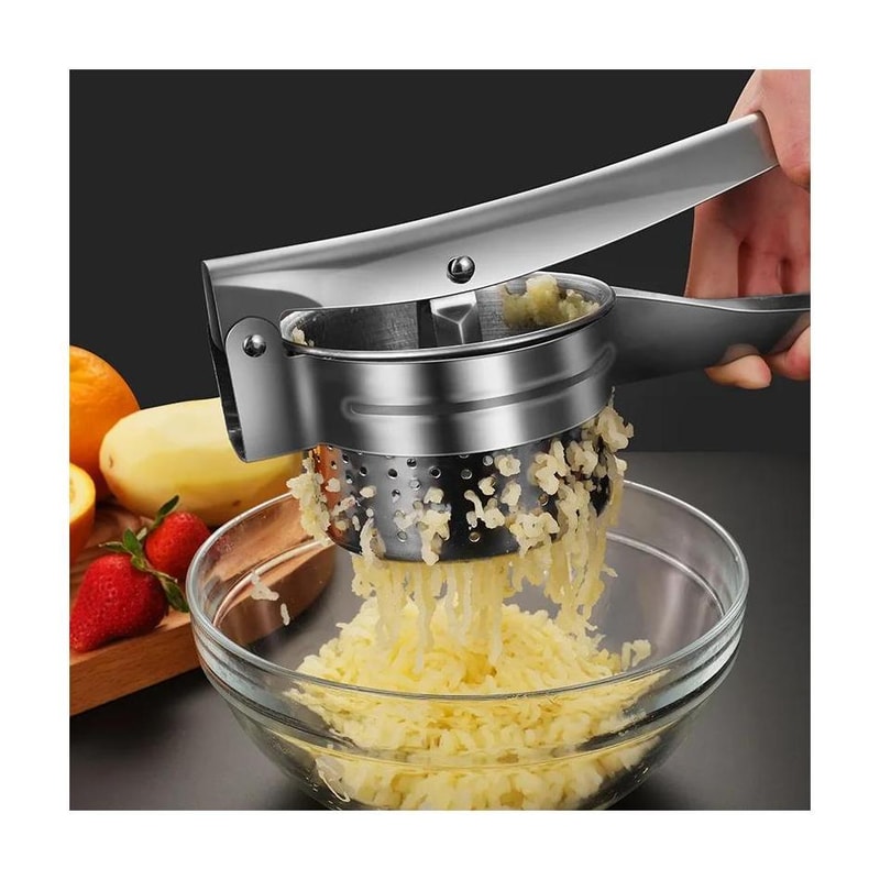 Stainless Steel Potato Ricer and Fruit Juicer Press