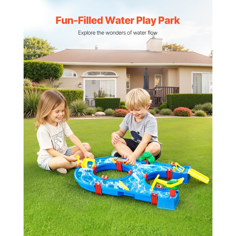 Kids Water Play Table Outdoor Splash Park with Accessories Summer Sensory Activity Toy