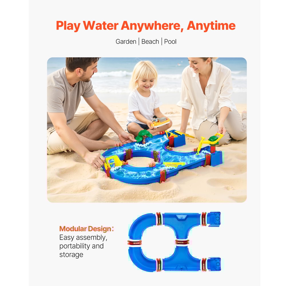 Kids Water Play Table Outdoor Splash Park with Accessories Summer Sensory Activity Toy