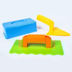 kids beach toy set with sand brick molds for castle building and outdoor play