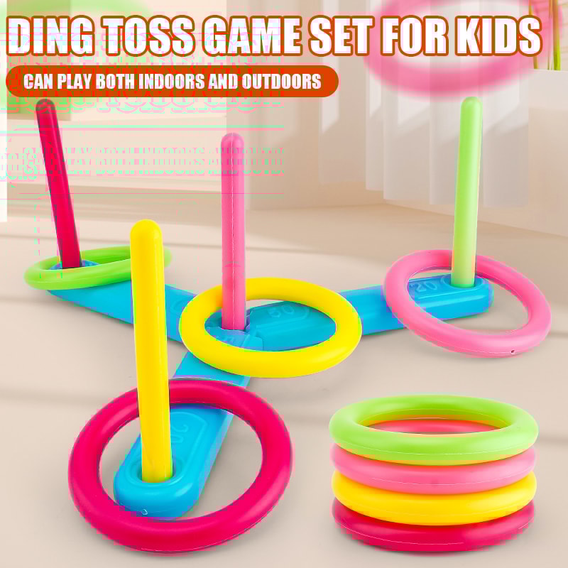 Kids Ring Toss Game Set Indoor Outdoor Family Party Play Toy
