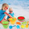 Foldable Silicone Kids Beach Toys Set with Collapsible Bucket Travel Sand Play Kit