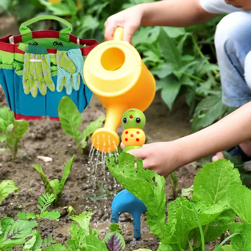 Kids Gardening Tools Set With Watering Can Outdoor Play Garden Toys For Children 4