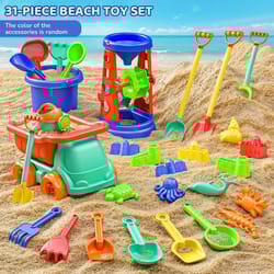kids beach sand toy set bucket and shovel kit with dinosaur molds for creative play