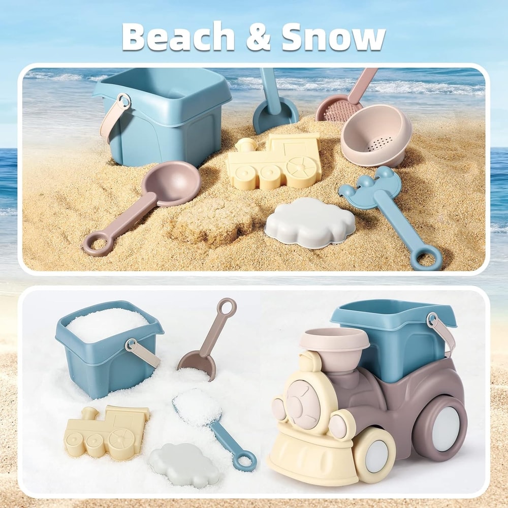 Kids Beach Sand Toy Set Train Truck Sandbox Kit With Bucket Tools For Toddlers 5