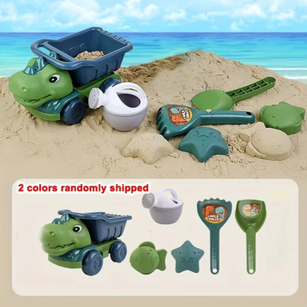 Kids Sand Play Wheelbarrow Set with Storage Durable Beach Sandbox Toy Kit