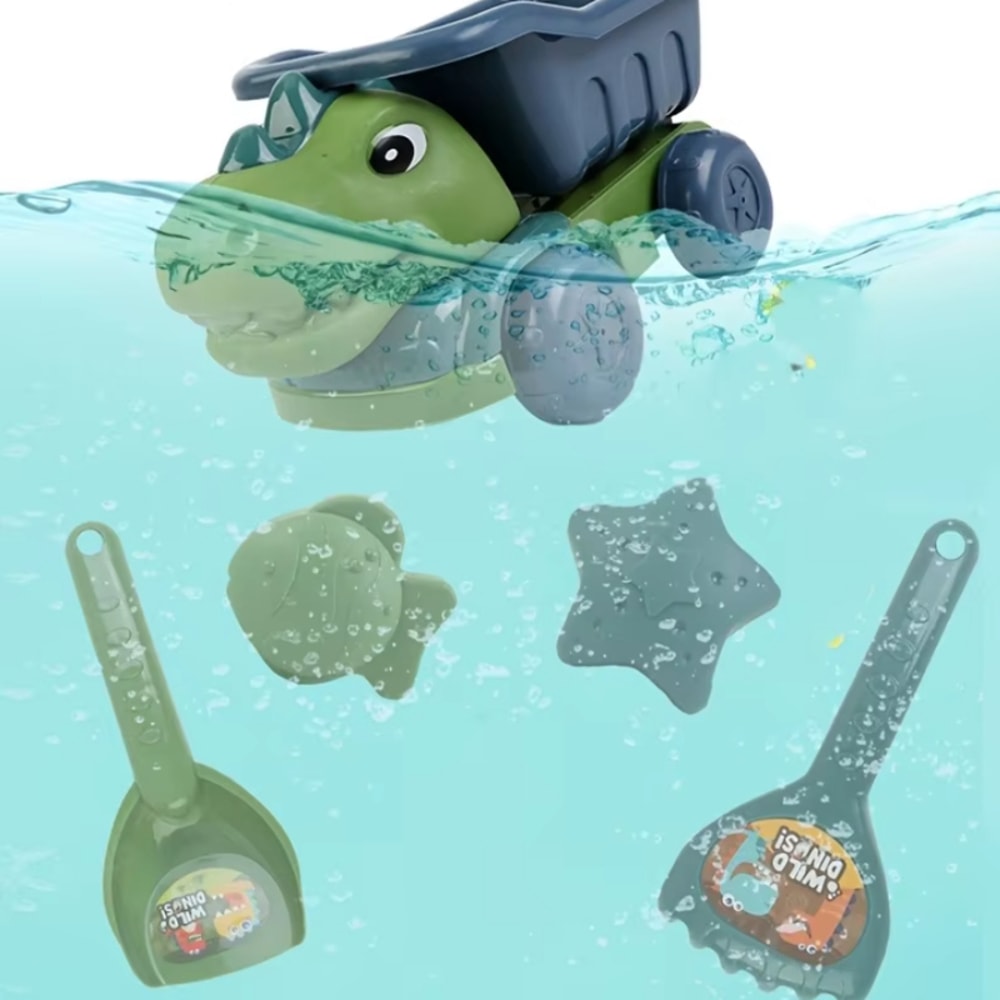 Kids Sand Play Wheelbarrow Set with Storage Durable Beach Sandbox Toy Kit