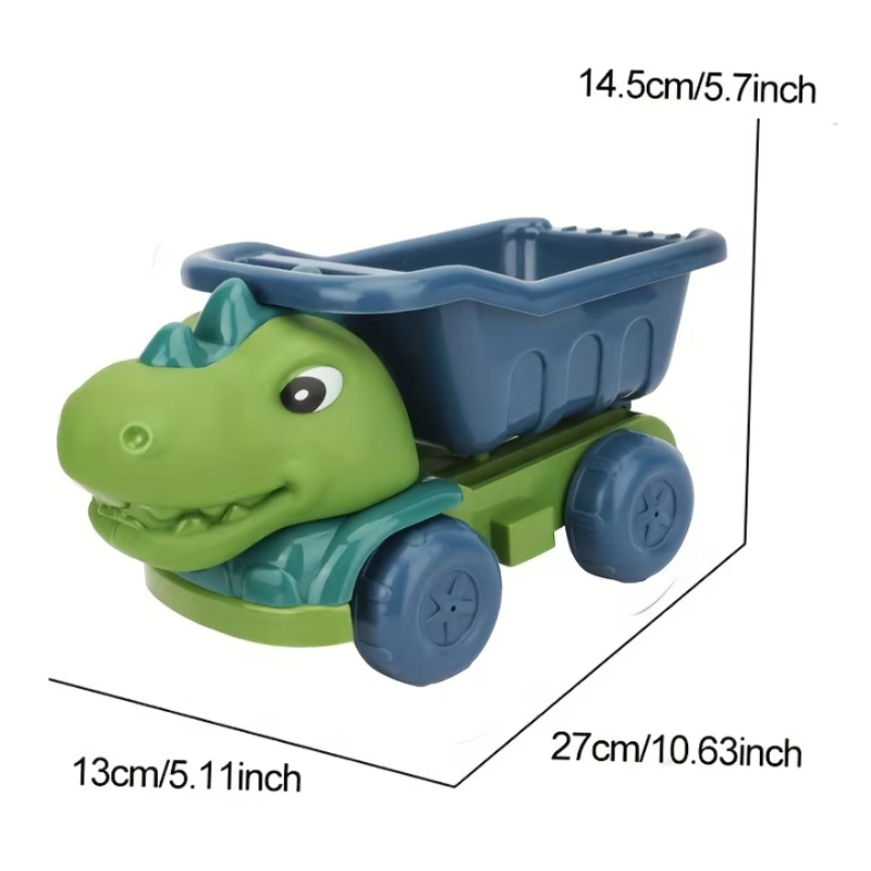 Kids Sand Play Wheelbarrow Set with Storage Durable Beach Sandbox Toy Kit