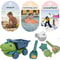 Kids Sand Play Wheelbarrow Set with Storage Durable Beach Sandbox Toy Kit