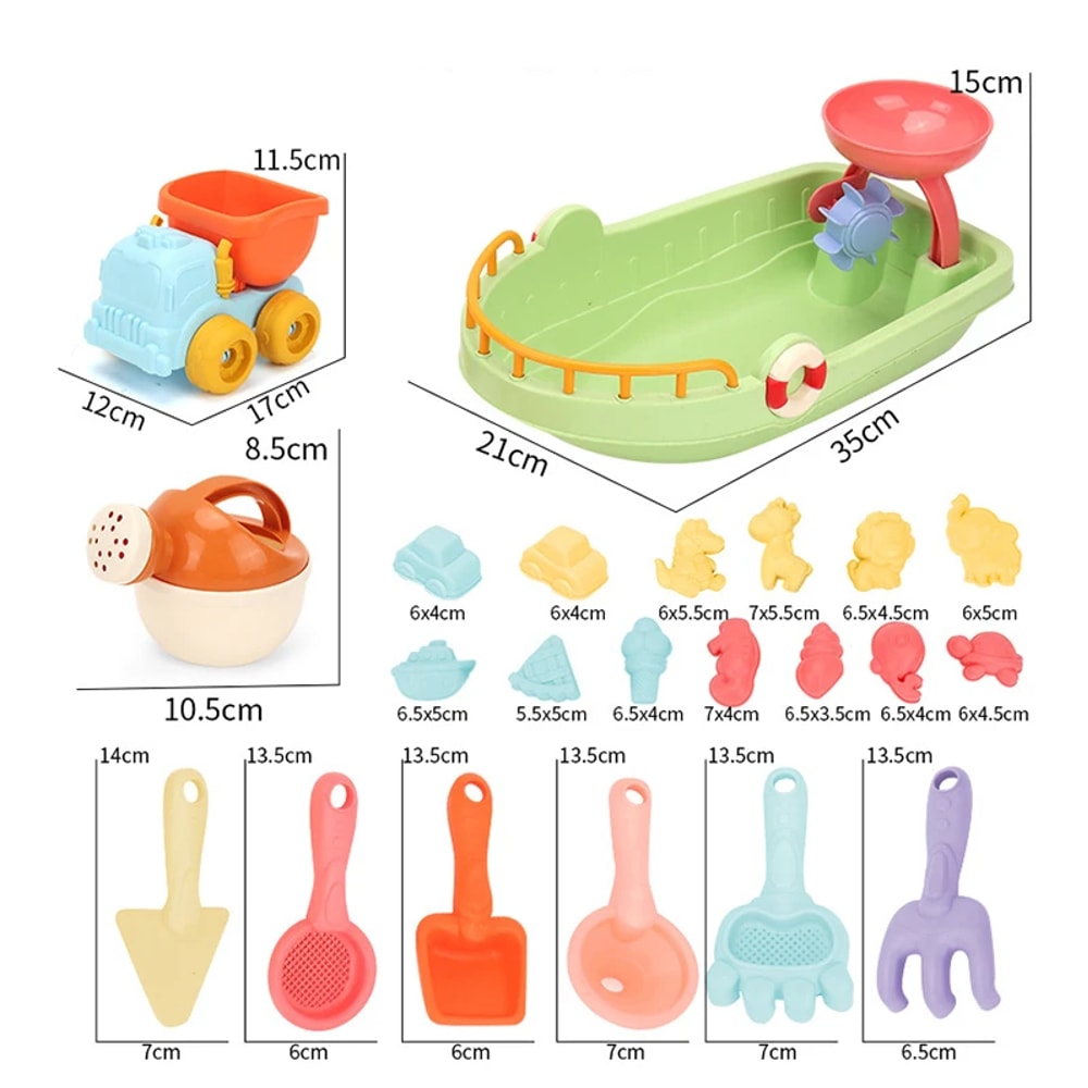 Kids Beach Sand Toy Set Bucket Shovel Kit For Outdoor Play And Summer Fun 4