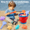 Foldable Beach Toys Set with Collapsible Bucket and Molds Portable Sand Play Kit for Toddlers