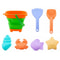 Foldable Beach Toys Set with Collapsible Bucket and Molds Portable Sand Play Kit for Toddlers