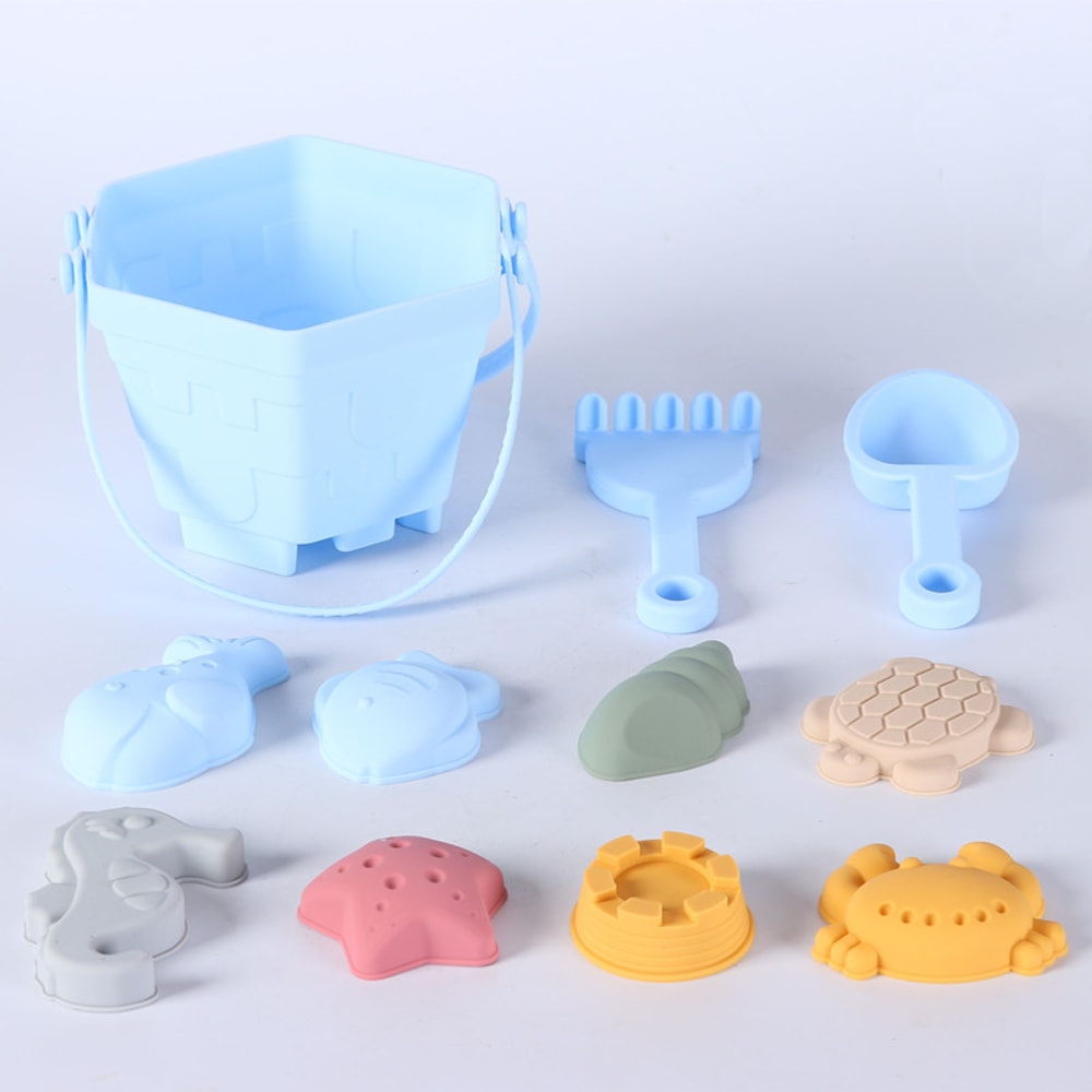 High-Flex Silicone Beach Sand Bucket and Digging Toy Set for Kids Outdoor Play