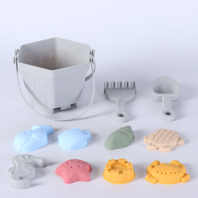 High-Flex Silicone Beach Sand Bucket and Digging Toy Set for Kids Outdoor Play