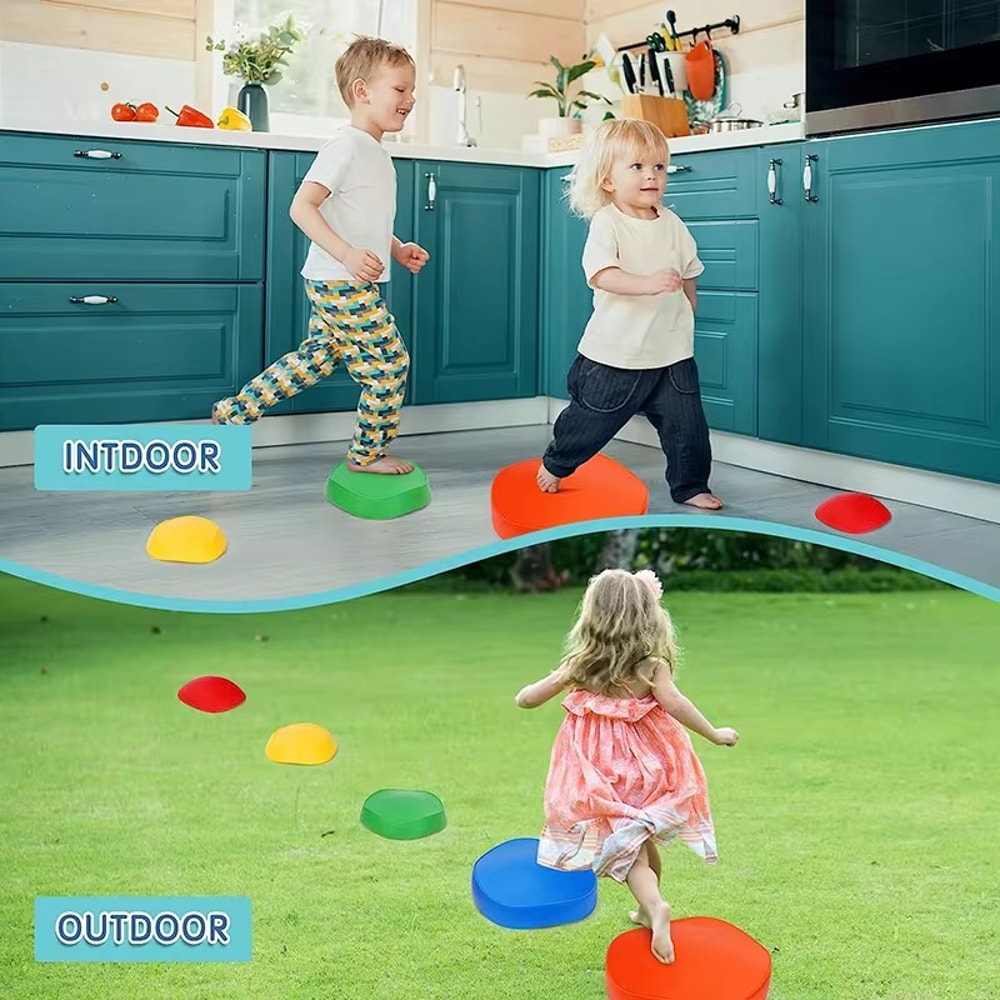 Kids Balance Stepping Stones Set Sensory Outdoor Toy for Active Play and Coordination Training