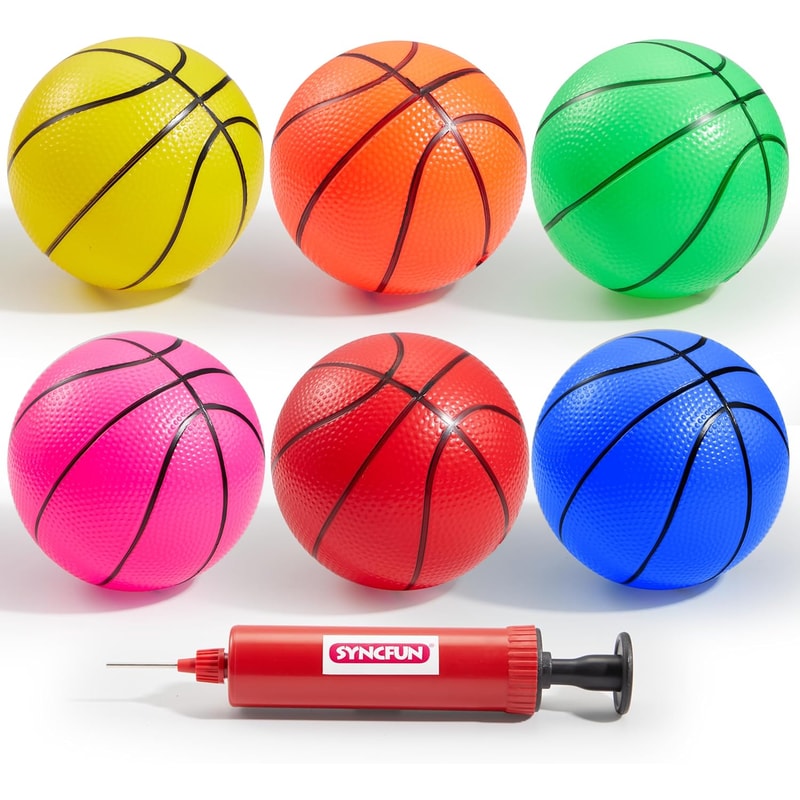 Colorful Mini Basketball Ball for Toddlers Soft Inflatable Indoor Sports Toy
