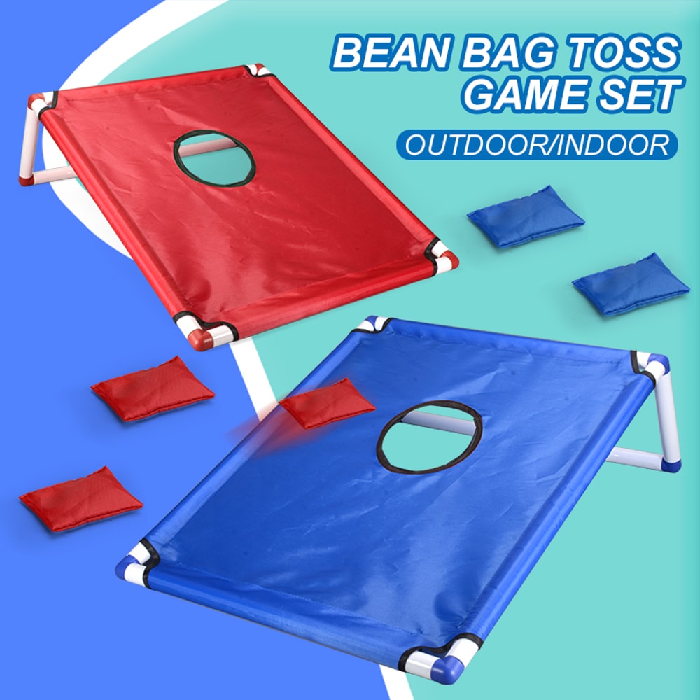 Kids Portable Cornhole Toss Game Set with Bean Bags Outdoor Yard Play Toy for Family Fun