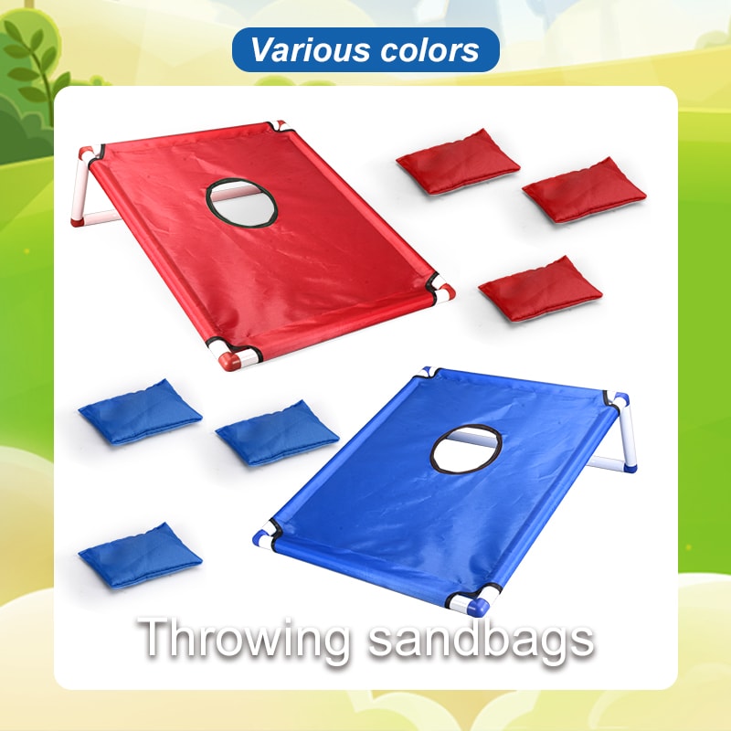 Kids Portable Cornhole Toss Game Set with Bean Bags Outdoor Yard Play Toy for Family Fun