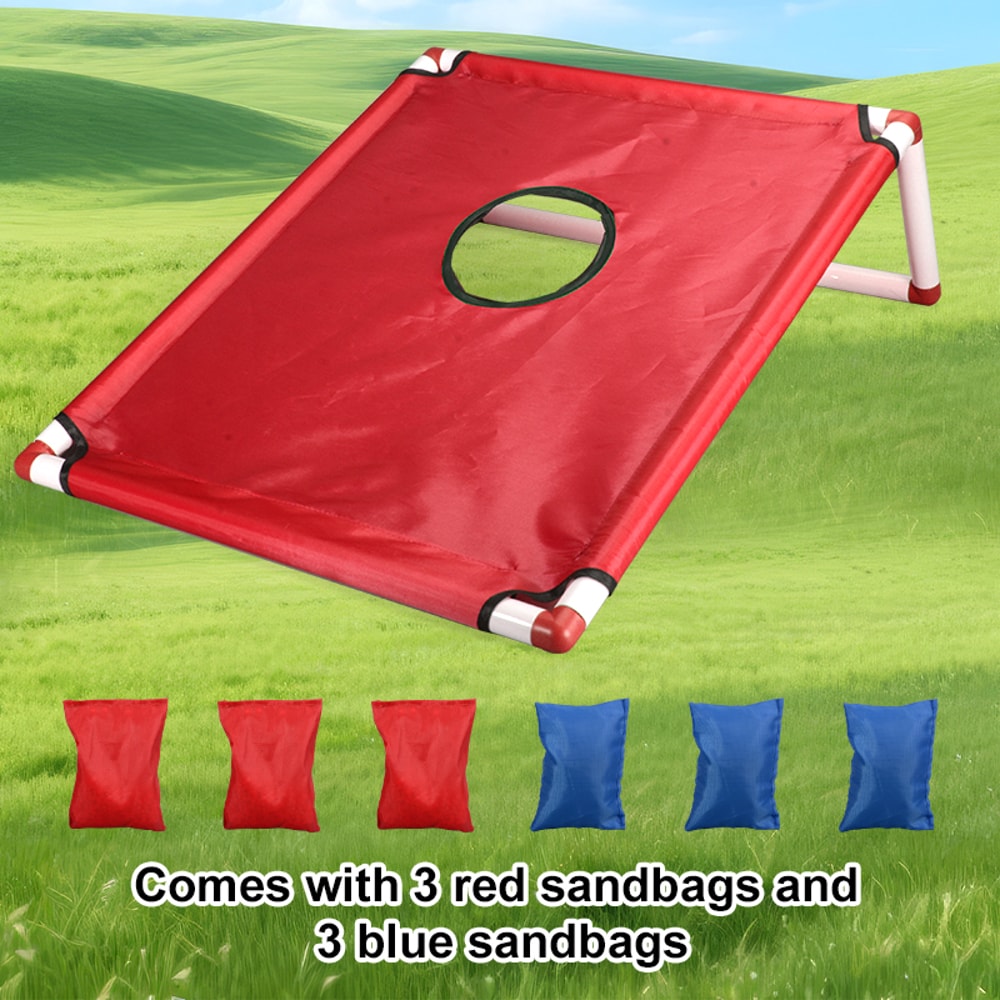 Kids Portable Cornhole Toss Game Set with Bean Bags Outdoor Yard Play Toy for Family Fun