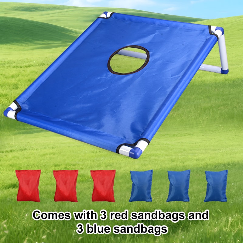 Kids Portable Cornhole Toss Game Set with Bean Bags Outdoor Yard Play Toy for Family Fun