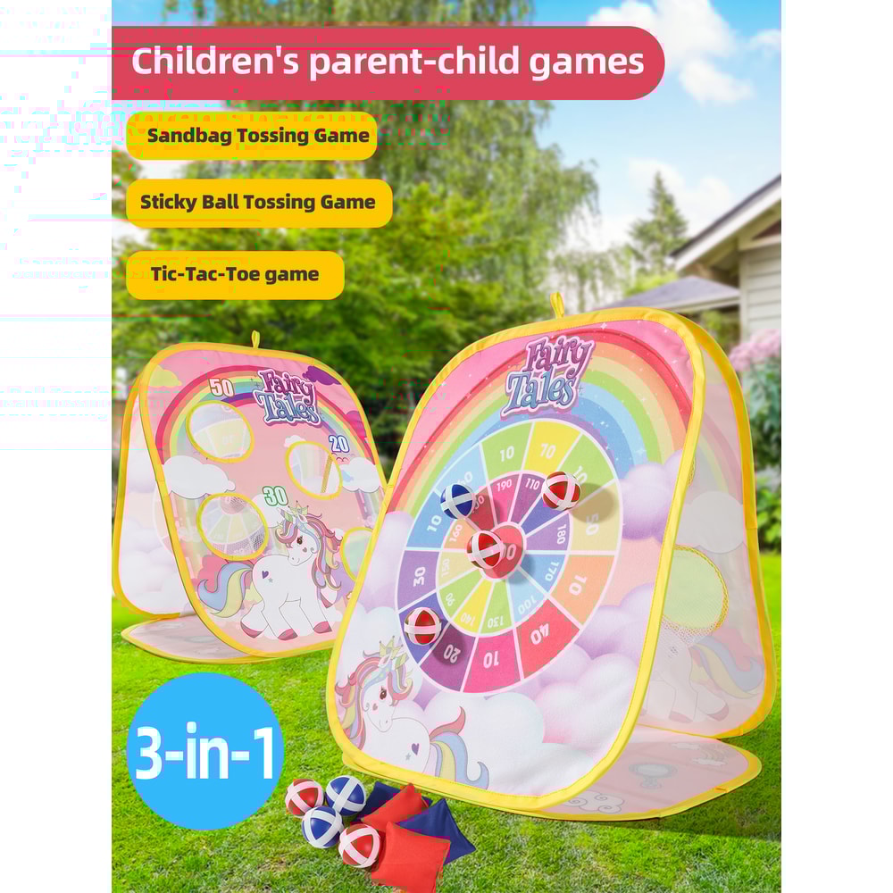 Kids Bean Bag Toss Game Set Outdoor Lawn Game For Family Fun And Party Activities 1