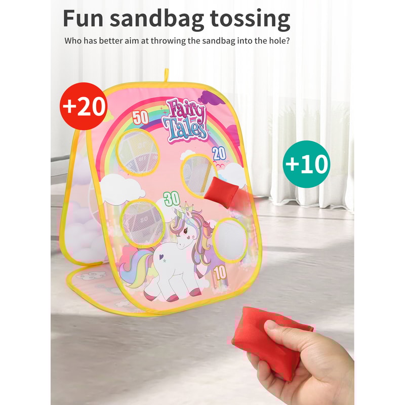 Kids Bean Bag Toss Game Set Outdoor Lawn Game For Family Fun And Party Activities 3