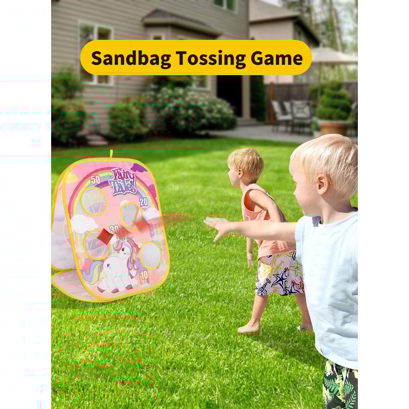 Kids Bean Bag Toss Game Set Outdoor Lawn Game For Family Fun And Party Activities 5