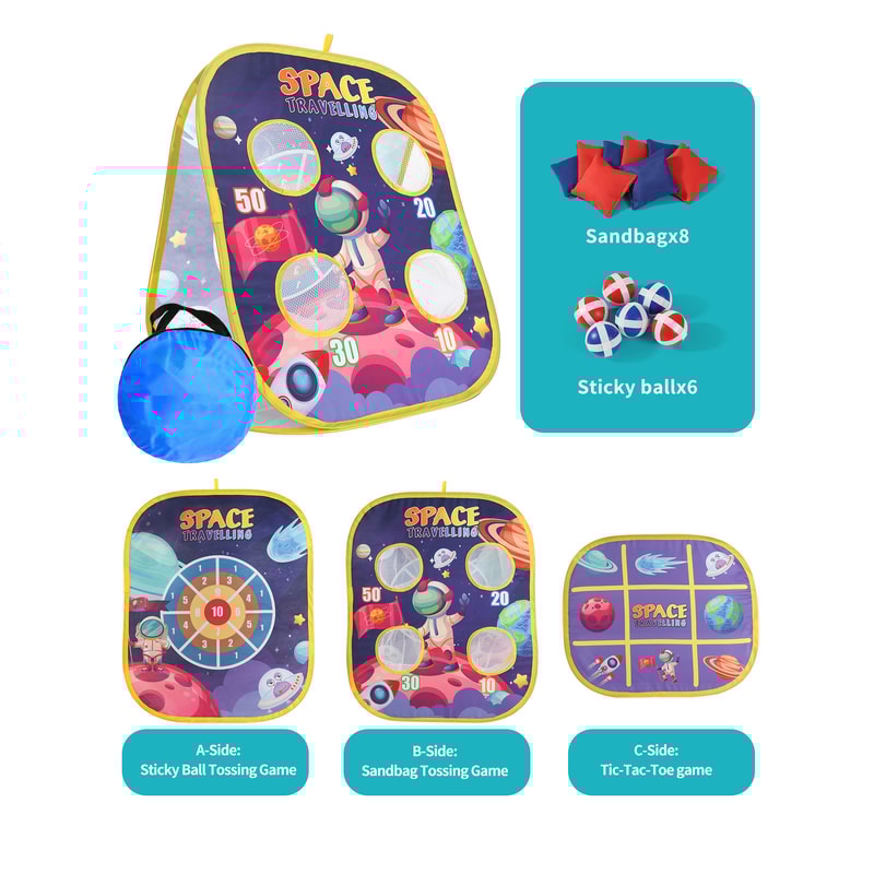 Kids Bean Bag Toss Game Set Outdoor Lawn Game For Family Fun And Party Activities 6