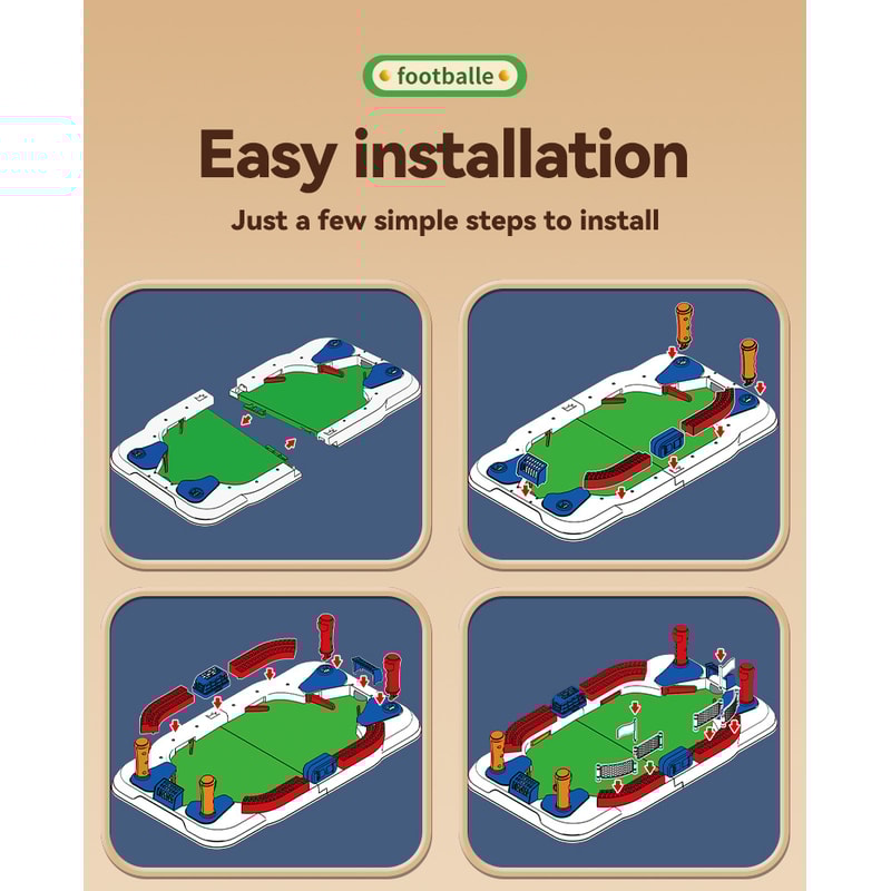 Portable Tabletop Soccer Game Set Mini Football Board Game For Kids And Family Fun 2