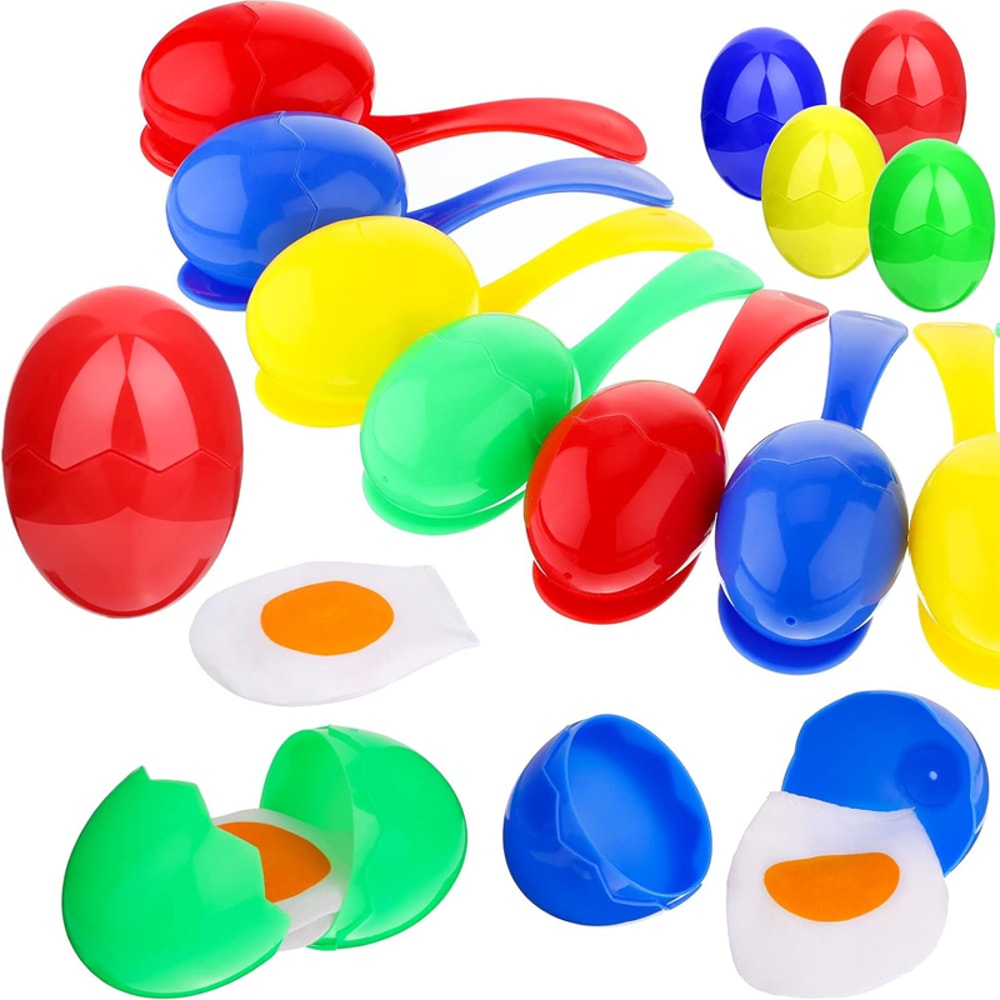 Kids Egg and Spoon Race Game Set Outdoor Balance Toy for Relay Party Fun