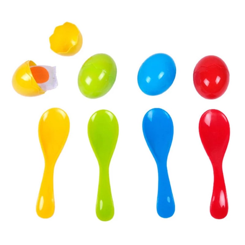 Kids Egg and Spoon Race Game Set Outdoor Balance Toy for Relay Party Fun