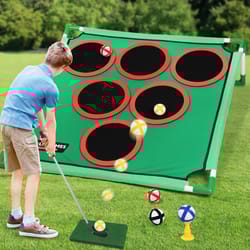 indoor golf chipping game set with putting mat and target fun family golf practice set