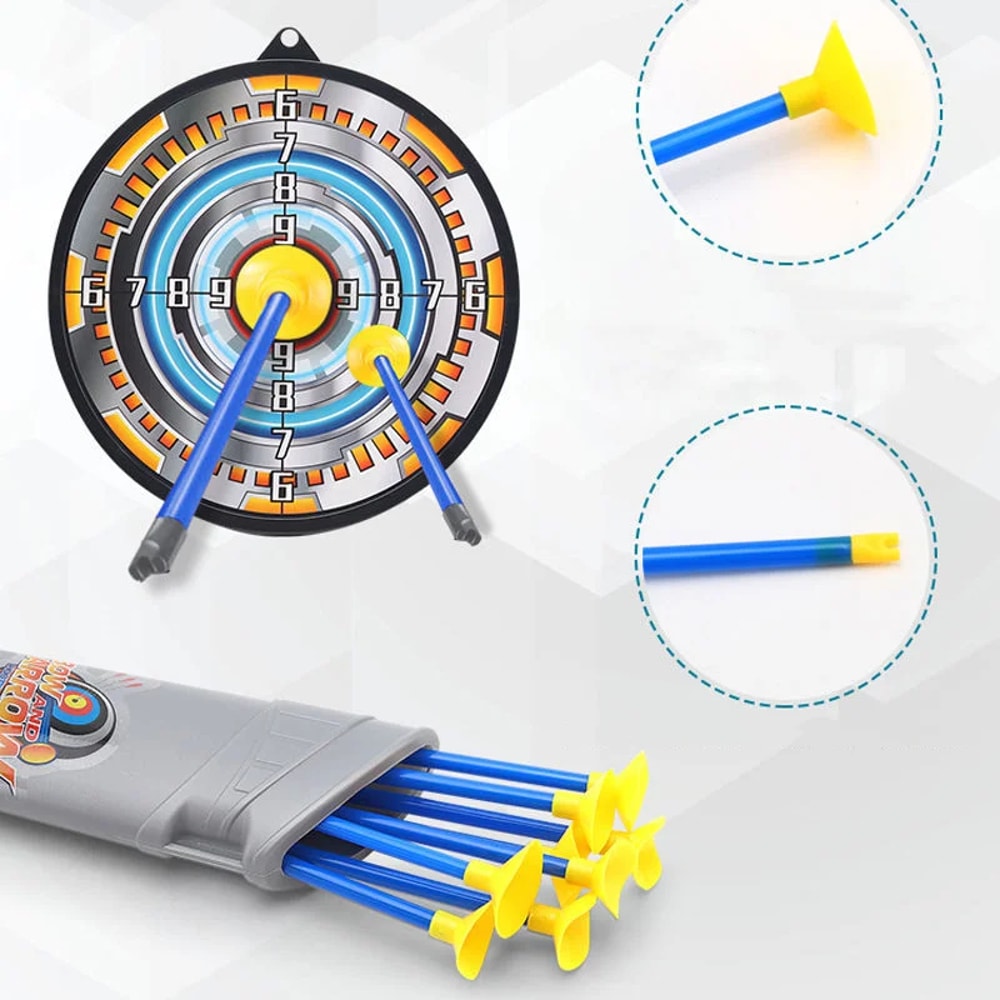 Kids Archery Set with Target Safe Suction Cup Bow and Arrow Toy for Outdoor Fun