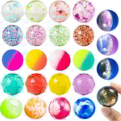 colorful assorted bouncy balls bulk set for kids party favors and birthday gift packs