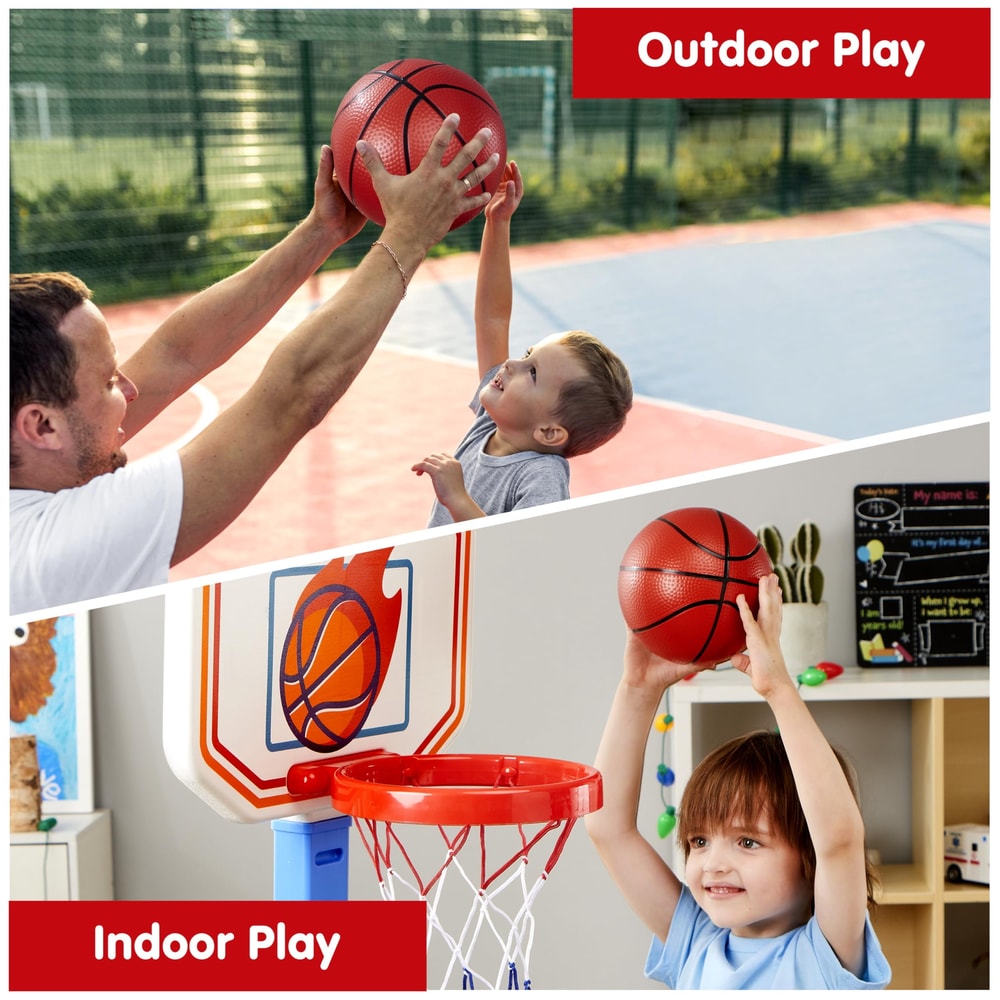 Adjustable Kids Basketball Hoop Indoor Set with Height Control and Ball for Toddlers Play