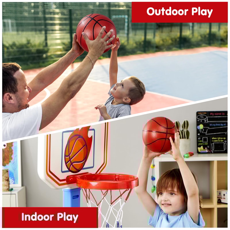 Adjustable Kids Basketball Hoop Indoor Set with Height Control and Ball for Toddlers Play