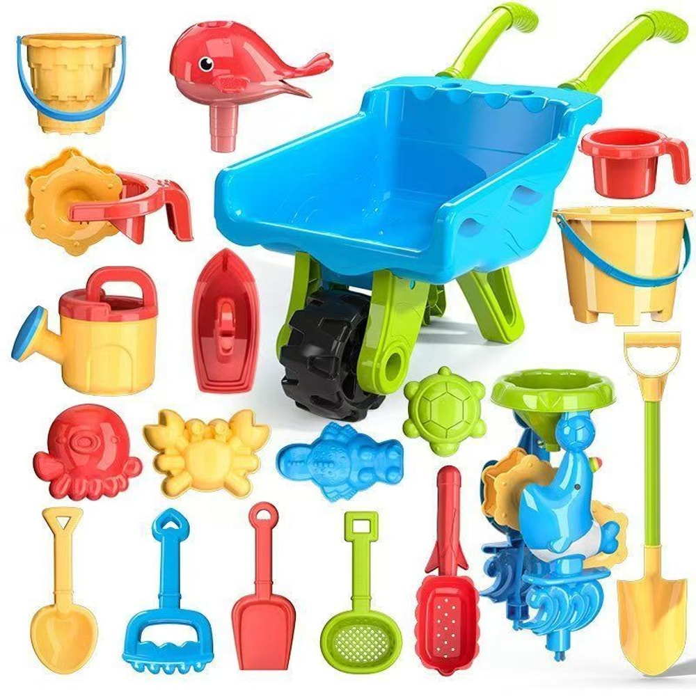 Kids Beach Bulldozer Water Play Cart Toy Set for Outdoor Sand Fun
